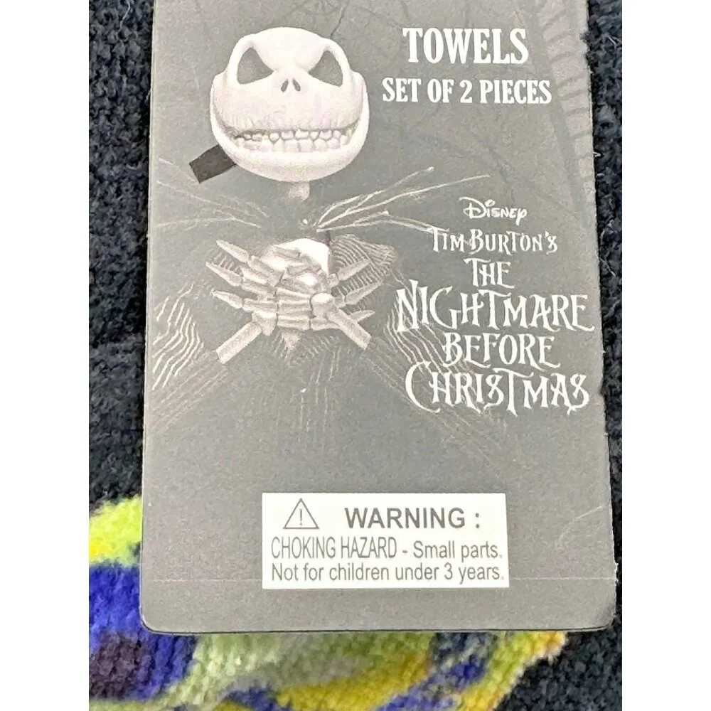 Nightmare Before Christmas Jack Skellington Sally Oogie Boogie Hand Towel 2 Pack